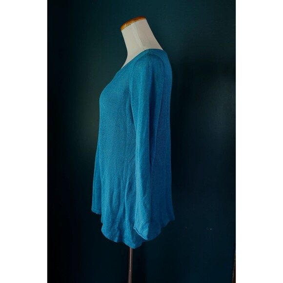 Eileen Fisher Top Sweater Women Size S Royal Blue 100% Organic Linen Round Neck - Picture 7 of 9